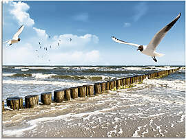 Glasbild ARTLAND "Ostsee", blau (farbe