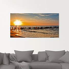 Glasbild ARTLAND "Schöner Sonnenuntergang am 
