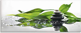 Glasbild ARTLAND "Spa mit Steinen und