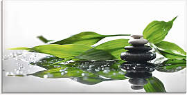 Glasbild ARTLAND "Spa mit Steinen und