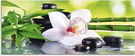 Glasbild ARTLAND "Spa Steine Bambus Zweige