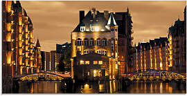 Glasbild ARTLAND "Speicherstadt in
