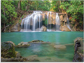 Glasbild ARTLAND "Wasserfall im Wald National 