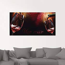 Glasbild ARTLAND "Wein - Rotwein", rot