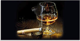 Glasbild ARTLAND "Zigarre und Cognac",