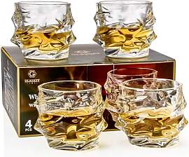GLASKEY Einzigartige Bar Whisky Gläser 4er Set,
