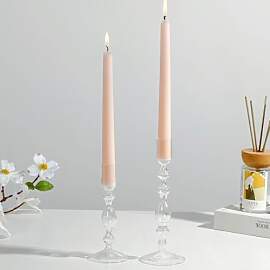 Glasseam Glas Kerzenständer Stabkerzen: 2er Set