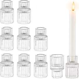 Glasseam Klein Stabkerzenhalter Glas, 10er Set