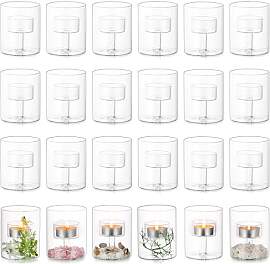 Glasseam Teelichtglas Glaszylinder für Kerzen,