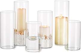 Glasseam Windlicht Glas Kerzengläser Groß: 6er