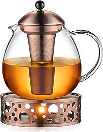 glastal 1500ml Bronze Teekanne mit Stövchen