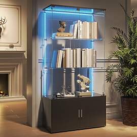 Glasvitrine Standvitrine mit LED-Beleuchtung, 4