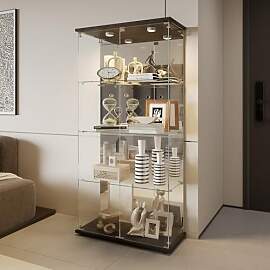 Glasvitrine Standvitrine mit LED,Schrank für