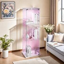 Glasvitrine Standvitrine mit LED, Vitrinenschrank