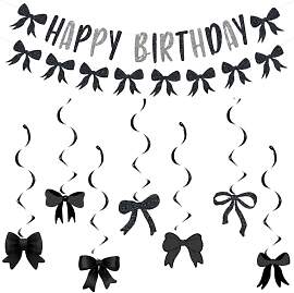 Gleemix Happy Birthday Girlande Schwarz mit
