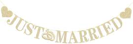 Gleemix Just Married Girlande, Hochzeit Deko