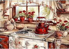 GLIDIAM Diamond Painting Küche Rot, Diamant