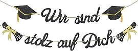 Glitzer 2026 Graduation Deko Girlande, Wir sind