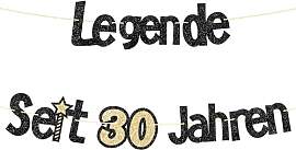 Glitzer 30. Geburtstag Banner, Legende Seit 30