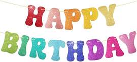 Glitzer Happy Birthday Girlande,