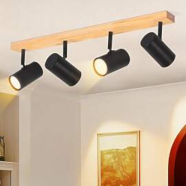 Glitzerlife Deckenstrahler 4 Flammig Holz