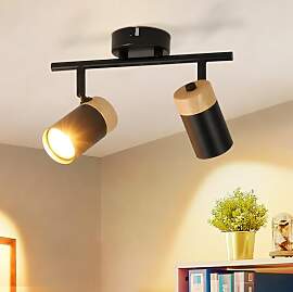 Glitzerlife Deckenstrahler Holz Deckenlampe 2