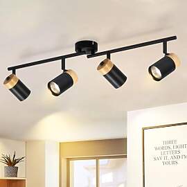 Glitzerlife Deckenstrahler Holz Schwarz