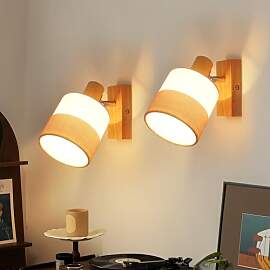 Glitzerlife LED Wandstrahler Holz Wandleuchte
