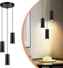 Glitzerlife Pendelleuchte Schwarz 3 Flammig