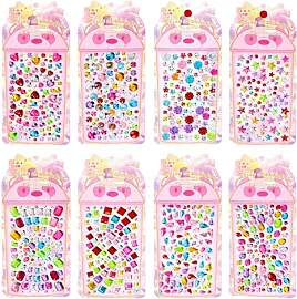 Glitzersteine Selbstklebend, 8 Blatt Schmucksteine 