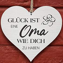 Glitzkind Holz Deko-Herz Geschenk für Oma