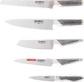 Global G-2951138R Messer-Set 5-teilig - Cromova 18 
