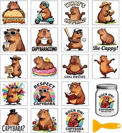 GLOBLELAND 18 Blatt Capybara Rub On Sticker
