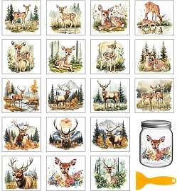 GLOBLELAND 18 Blatt Natur Sika Hirsche Rub On