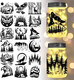 GLOBLELAND 18 Blatt Wald Tier UV DTF Tasse