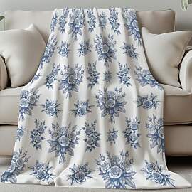 GLOBLELAND Blauer Vintage Blumen Wurfdecke 59 ×