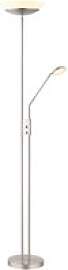 GLOBO Deckenfluter nickel matt Metall Kunststoff