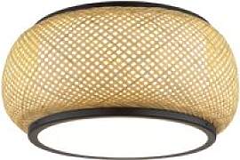GLOBO Deckenleuchte mattschwarz natur Metall