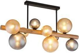 GLOBO LED-Deckenleuchte amber Rauch dunkelbraun