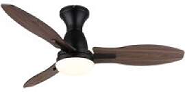GLOBO LED-Deckenventilator Opal mattschwarz braun