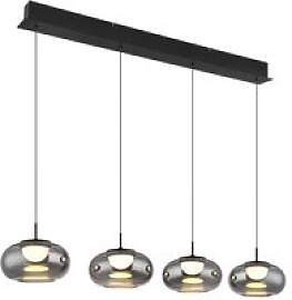 GLOBO LED-Pendelleuchte mattschwarz Rauch schwarz