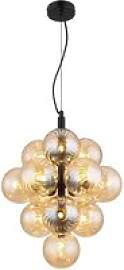 GLOBO LED-Pendelleuchte schwarz amber Glas Metall