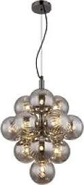 GLOBO LED-Pendelleuchte schwarz Chrom Rauch Glas
