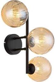 GLOBO LED-Wandleuchte amber schwarz Metall Glas