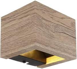 GLOBO LED-Wandleuchte schwarz dunkelbraun MDF