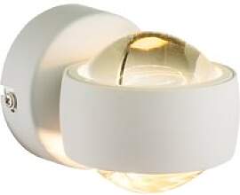 GLOBO LED-Wandleuchte weiß Metall Glas B/H/L: ca. 
