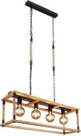 GLOBO Pendelleuchte 15691-4H schwarz braun Metall