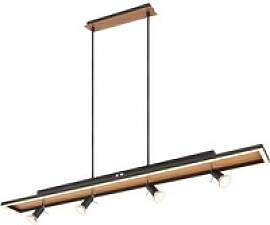 GLOBO Pendelleuchte 57034-4H Ida schwarz Opal