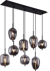GLOBO Pendelleuchte Blacky 15345-8 schwarz Rauch