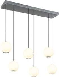 GLOBO Pendelleuchte grau Opal Glas Metall B/H/T/L: 
